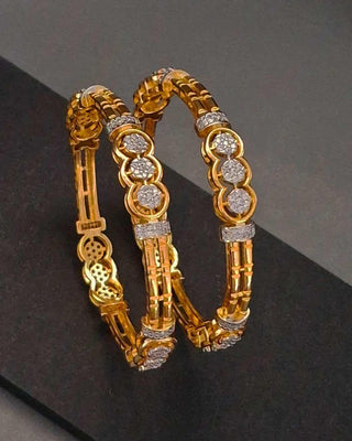 Radhika American Diamond Bangles - AD Bangles | Side Angle View | Buy Online India | Zevarly