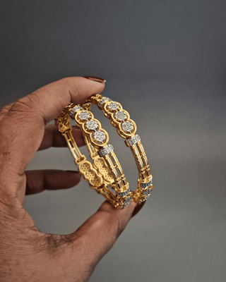 Radhika American Diamond Bangles - AD Bangles | Side Angle View | Buy Online India | Zevarly