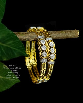 Radhika American Diamond Bangles - AD Bangles | Side Angle View | Buy Online India | Zevarly