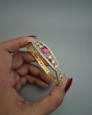 Radhika Red Alluring Openable AD Bracelet - AD Bracelet | Bracelet Close-Up | Buy Online India | Zevarly