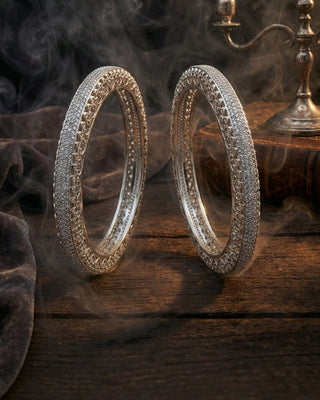 Anti Tarnish Silver Plated Designer Wedding Bangles - Rakshanda