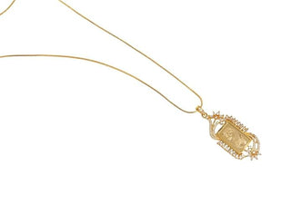Ramika Gold Plated in Decorative Frame - AD Pendant Set | Pendant Close-Up | Buy Online India | Zevarly