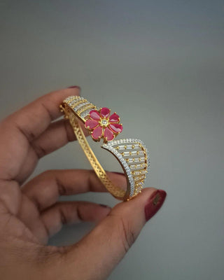 Rashmika Ruby Openable Free Size AD Bracelet - AD Bracelet | Bracelet Close-Up | Buy Online India | Zevarly