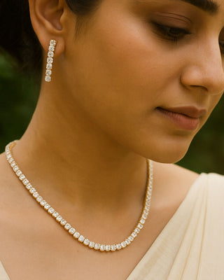 Reena CZ Necklace Set - AD Necklace Set | Main Product View | Buy Online India | Zevarly