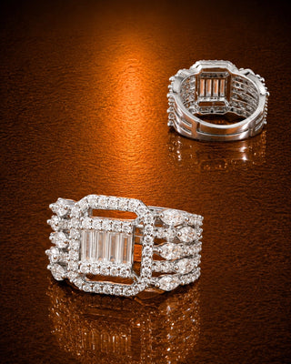 Elegant Cocktail AD Adjustable Ring - Mukta