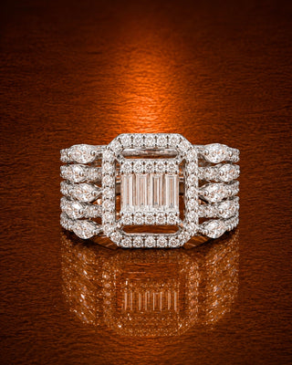 Elegant Cocktail AD Adjustable Ring - Mukta