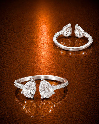 Pear Pairing Adjustable AD Ring - Falni