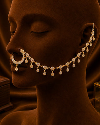 Adorable Nose Pin With Taana Chain - Ramila