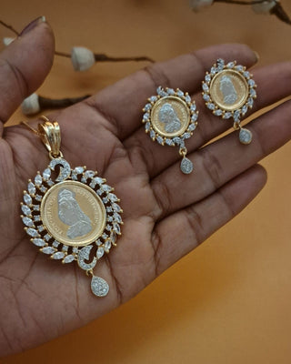 Ritika gleaming Pendant Set - AD Pendant Set | Pendant Close-Up | Buy Online India | Zevarly