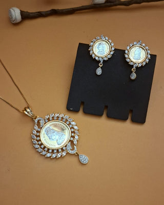 Ritika gleaming Pendant Set - AD Pendant Set | Set Full View | Buy Online India | Zevarly
