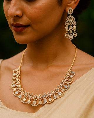 Rohni Cz Necklace Set - AD Necklace Set | Main Product View | Buy Online India | Zevarly