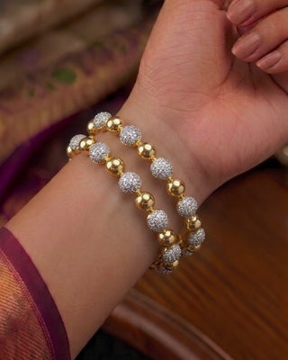 Zevarly Romisha American Diamond Rose Gold Bangles