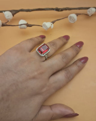 Roop Exceptionally Adjustable Ring - American Diamond Ring | Side Angle View | Buy Online India | Zevarly