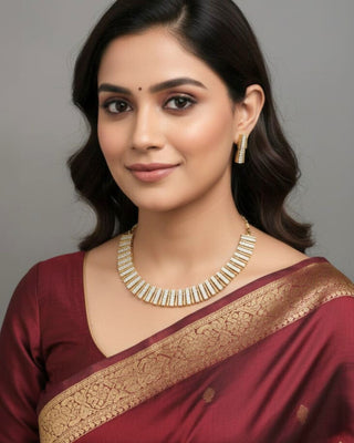 Rubina American Diamond Necklace Set - AD Necklace Set | Main Product View | Buy Online India | Zevarly