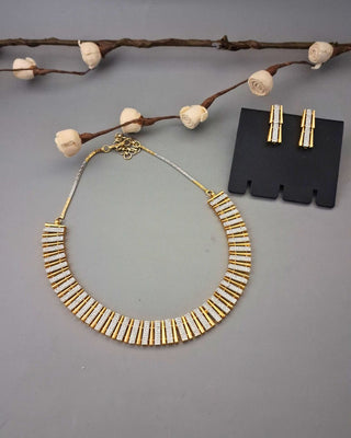 Rubina American Diamond Necklace Set - AD Necklace Set | Full Set View | Buy Online India | Zevarly