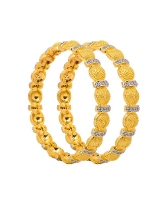 SHIZA AMERICAN DIAMOND GOLD SILVER PLATED BANGLES - Zevarly