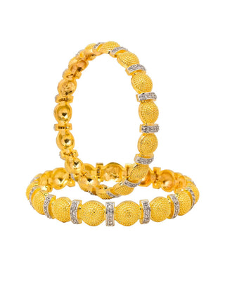 SHIZA AMERICAN DIAMOND GOLD SILVER PLATED BANGLES - Zevarly