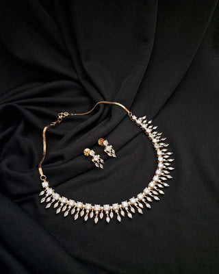 SAJNI AD SOLITAIRE NECKLACE SET - Zevarly