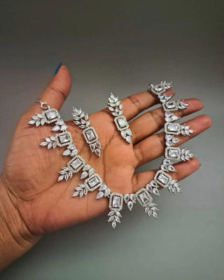 Saanvi Senco Design Necklace Set - AD Necklace Set | Full Set View | Buy Online India | Zevarly