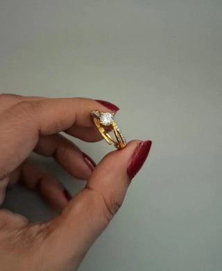 Saheen AD Ganga Jamuna Ring - American Diamond Ring | Model Wearing View | Buy Online India | Zevarly