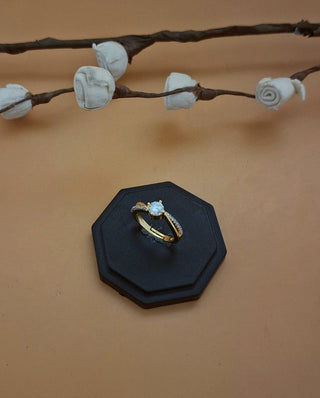 Saheen AD Ganga Jamuna Ring - American Diamond Ring | Side Angle View | Buy Online India | Zevarly