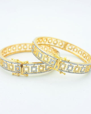 Sandhya Openable Bangles - AD Bangles | Side Angle View | Buy Online India | Zevarly