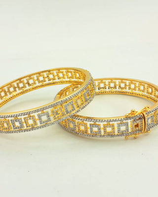Sandhya Openable Bangles - AD Bangles | Side Angle View | Buy Online India | Zevarly
