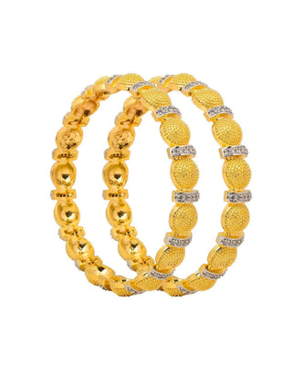 Shiza American Diamond Silver Plated Bangles - AD Bangles | Side Angle View | Buy Online India | Zevarly