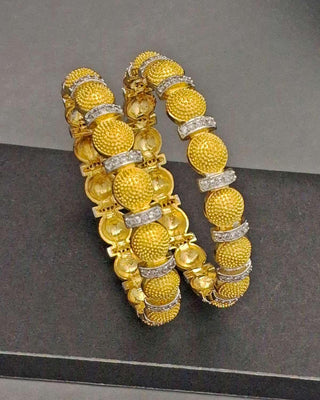 Shiza American Diamond Silver Plated Bangles - AD Bangles | Main Product View | Buy Online India | Zevarly