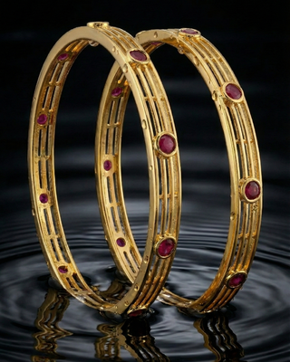 Shubha AD Bangles - AD Bangles | Side Angle View | Buy Online India | Zevarly