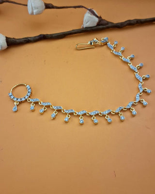 Shweta Hanging Designer Nath With Taana - Fashion Jewellery | Close-Up View | Buy Online India | Zevarly