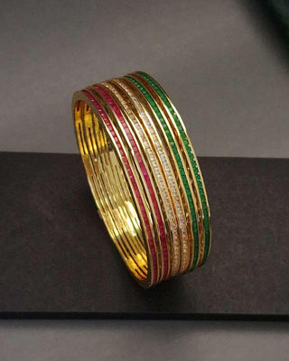 Splendid AD Bangles - AD Bangles | Side Angle View | Buy Online India | Zevarly