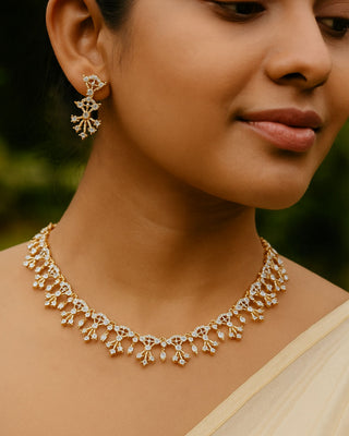 Sulekha American Diamond Loose Necklace Set - AD Necklace Set | Main Product View | Buy Online India | Zevarly