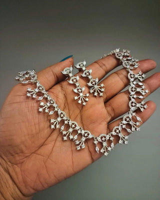Sulekha American Diamond Loose Necklace Set - AD Necklace Set | Stone Detail View | Buy Online India | Zevarly
