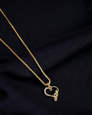 Symbol Of Love Locket with Chain - AD Pendant Set | Main Product View | Buy Online India | Zevarly