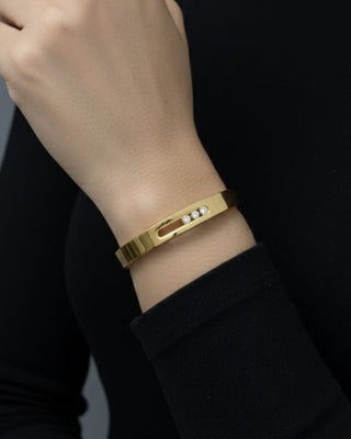 Tanayaa Lustre Divine Real Gold Plated Bracelet - AD Bracelet | Main Product View | Buy Online India | Zevarly