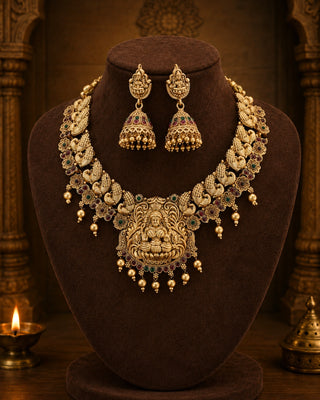 Ethnic Temple Statement Necklace - Samaya