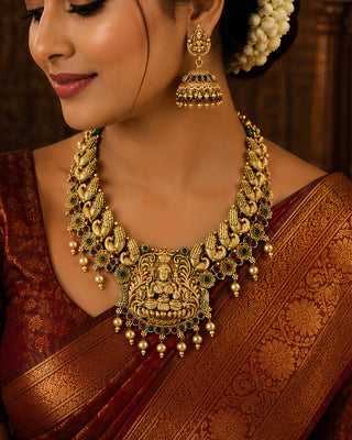 Ethnic Temple Statement Necklace - Samaya