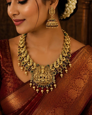 Ethnic Temple Statement Necklace - Samaya