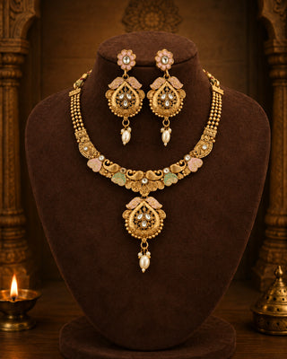 Majestic Temple Enchanted Necklace Set- Madhavi
