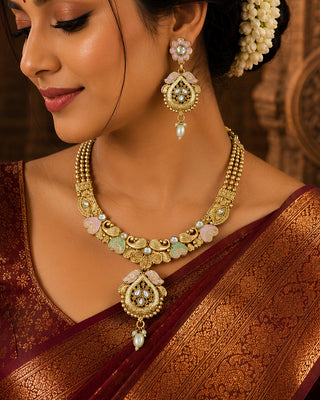 Majestic Temple Enchanted Necklace Set- Madhavi