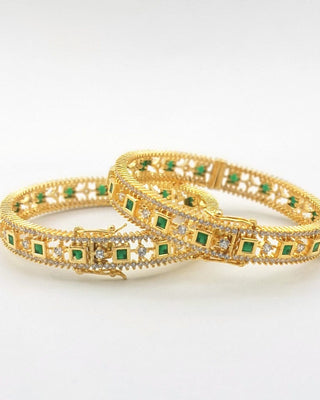 Tisha Openable Bangles - AD Bangles | Side Angle View | Buy Online India | Zevarly