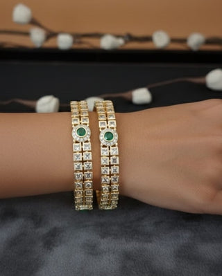 Traditional AD Chuda - AD Bangles | Bangle Set Close-Up | Buy Online India | Zevarly