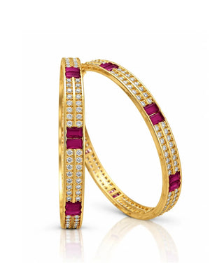 Channel Setting Tradional Ruby Bangle - Durefisan