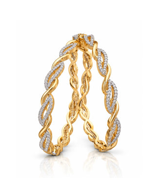 Designer American Diamond Wave Pattern Bangle - Shipra