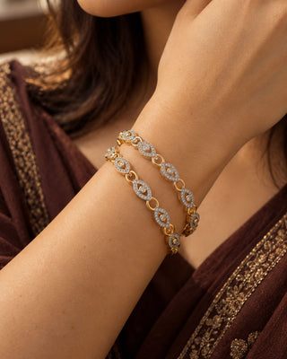 Designer American Diamond Eye Pattern Bangle - Murshi
