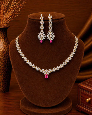 Marvel Marquees Ruby Ad Necklace Set - Risha