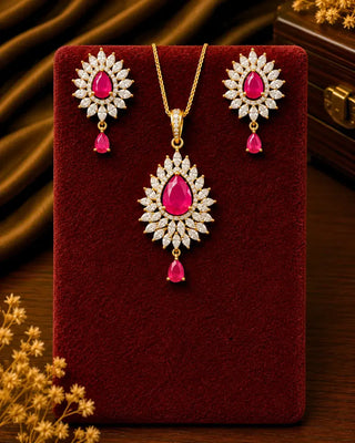 Ruby Rare Diamond Pendant Set - Ruma