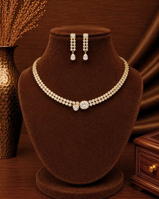 Premium Setting Two line Phenomenal Necklace Set - Jose