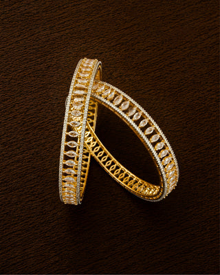 Zevarly Drishti Two Tone Plated AD Bangles